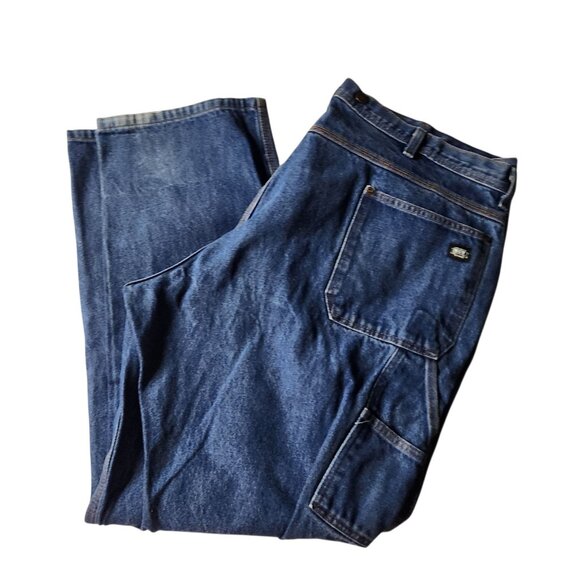 Key Other - Key Mens Jeans Carpenter Blue Denim Workwear Medium Wash Straight Leg 46X32